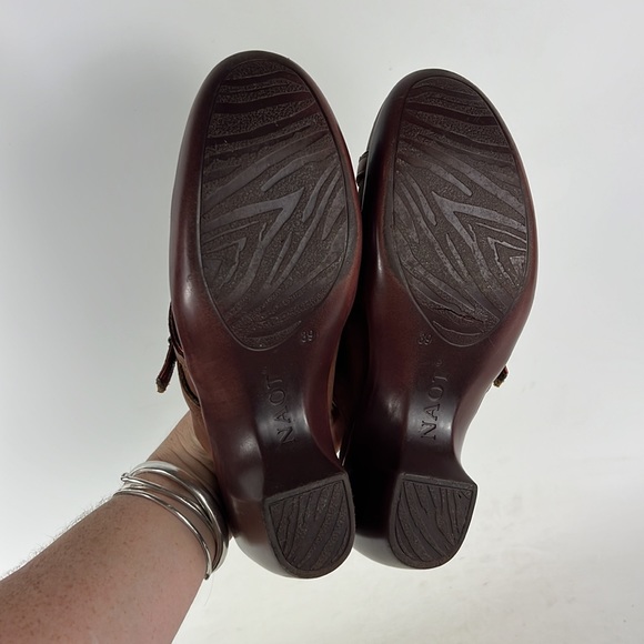 Naot tan brown leather minimalist clog backless heeled mules women’s size 8 - Picture 8 of 9